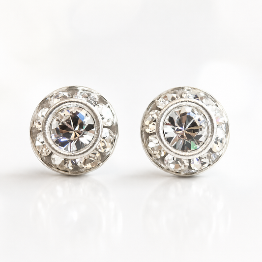 Clear crystal stud earrings