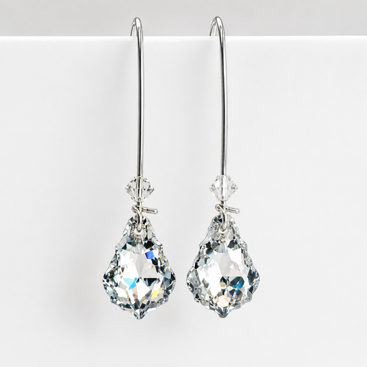 Long Clear Crystal Chandelier Earrings – Swarovski® Crystal Bridal Earrings