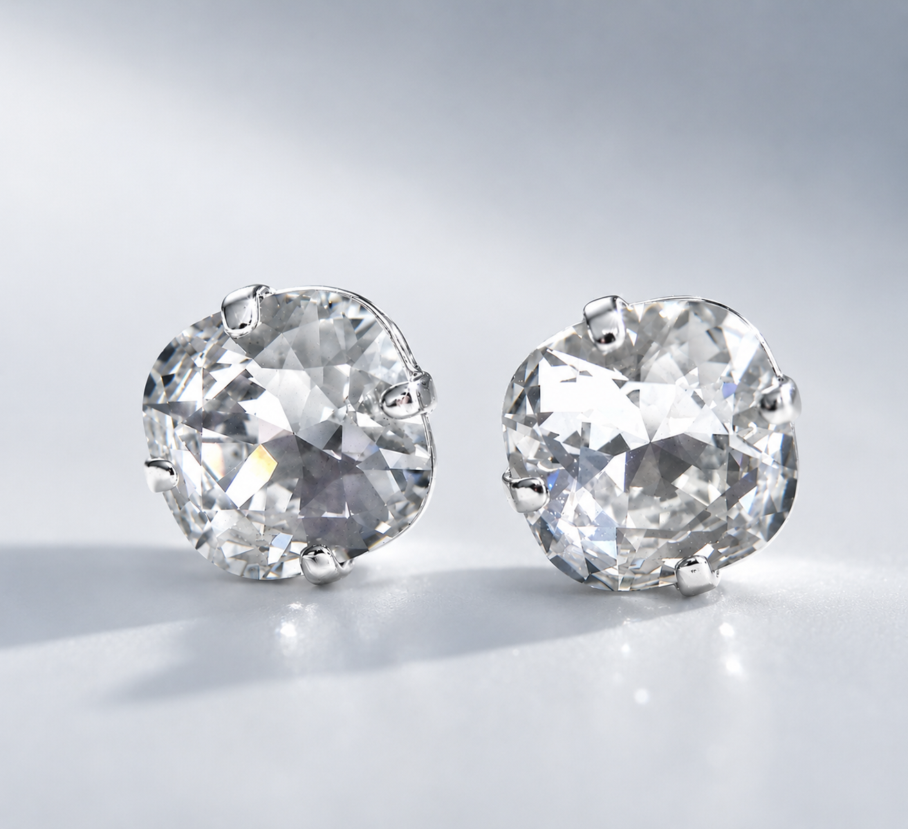 Pendientes de cristal transparente 10mm