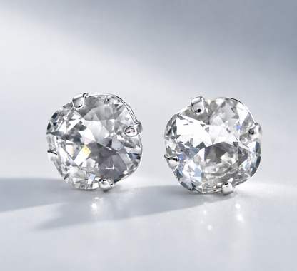 Pendientes de cristal transparente 10mm