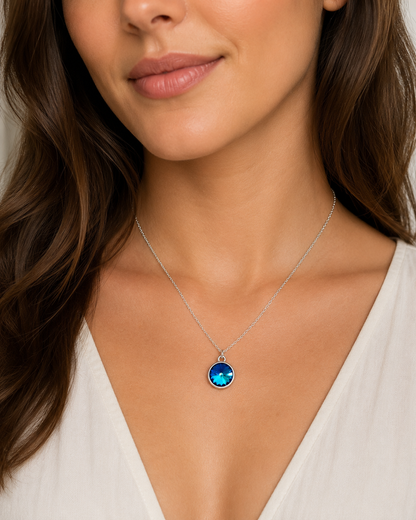 Collar bermuda cristal azul