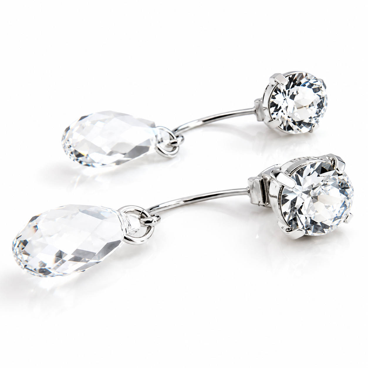 Clear Swarovski® Crystal Ear Jacket Earrings – Convertible Bridal Earrings