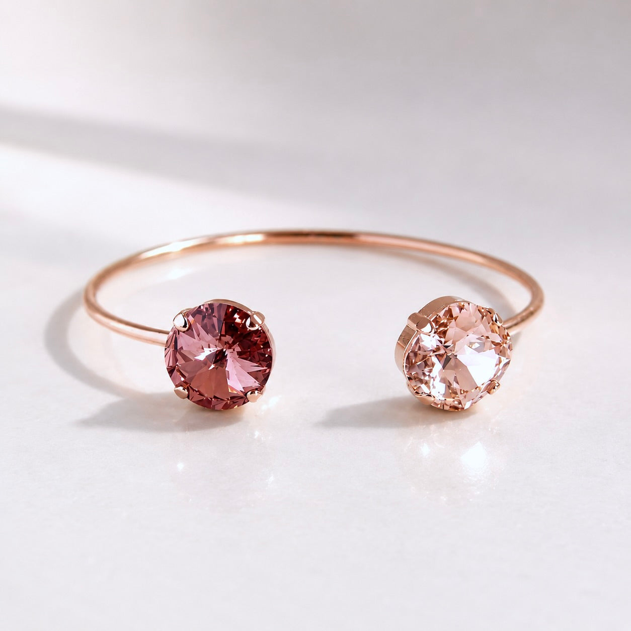 Blush and rose gold open cuff bracelet