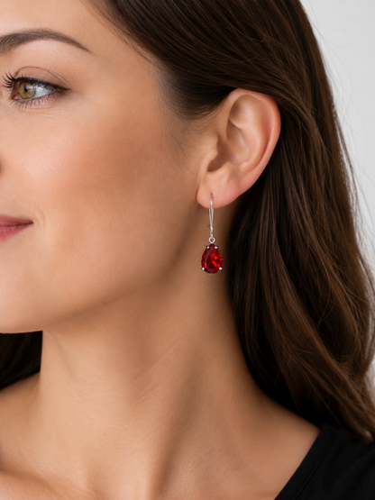 Siam Red Swarovski® Crystal Teardrop Earrings – Ruby Red Drop Earrings