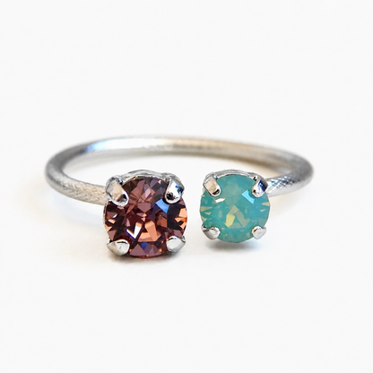 Anillo abierto anillo de cristal