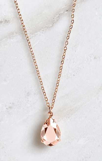 Collar de cristal de espejo de oro rosa