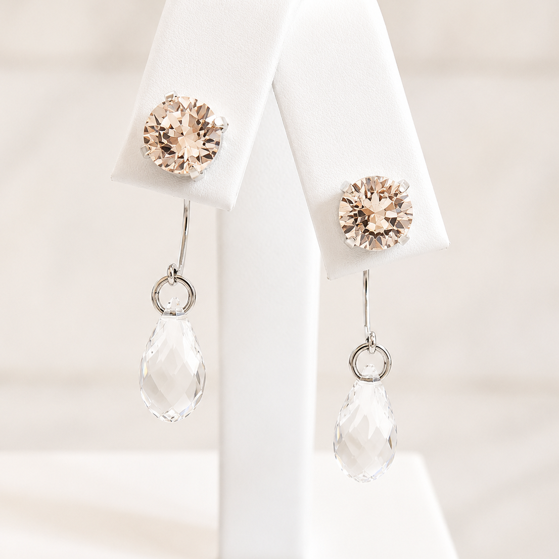 Clear Swarovski® Crystal Ear Jacket Earrings – Convertible Bridal Earrings