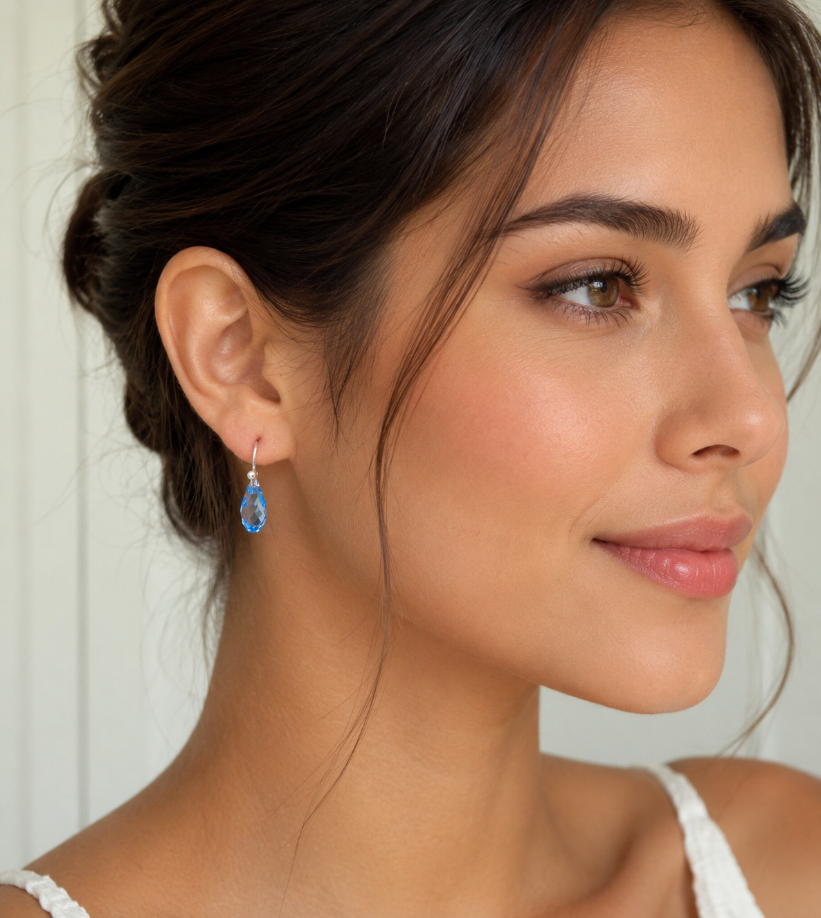 Light Sapphire Blue Crystal Earrings