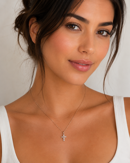Crystal cross necklace
