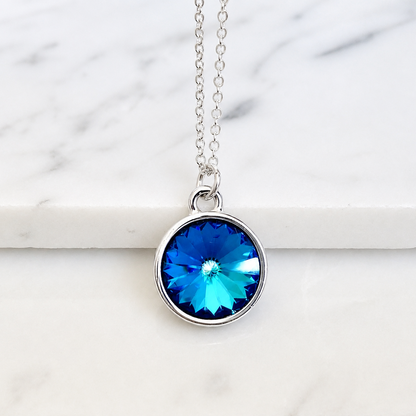 Collar bermuda cristal azul