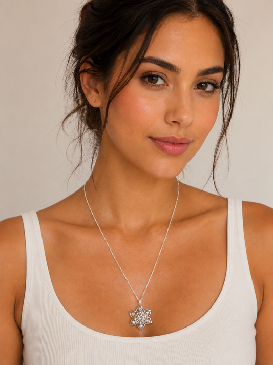 Crystal snowflake necklaces