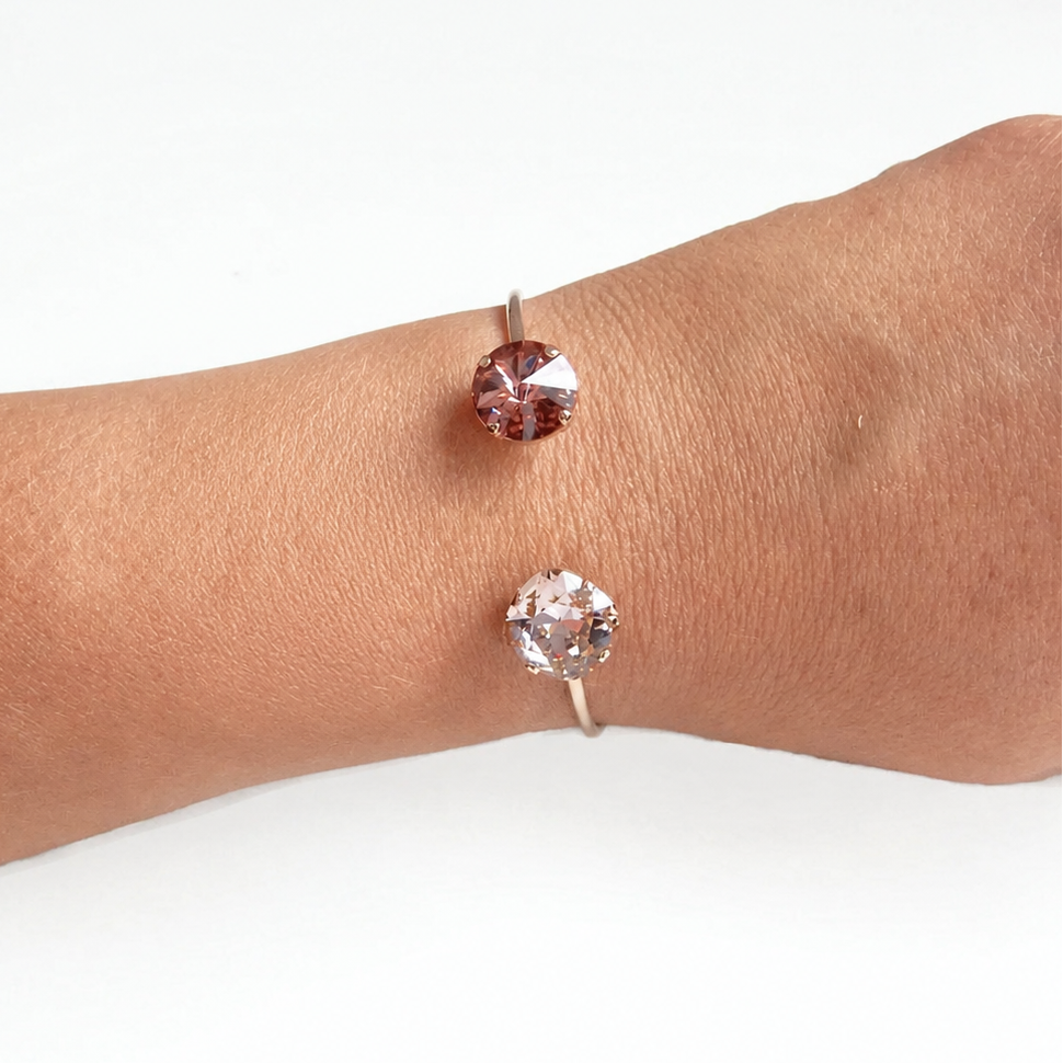 Blush and rose gold open cuff bracelet