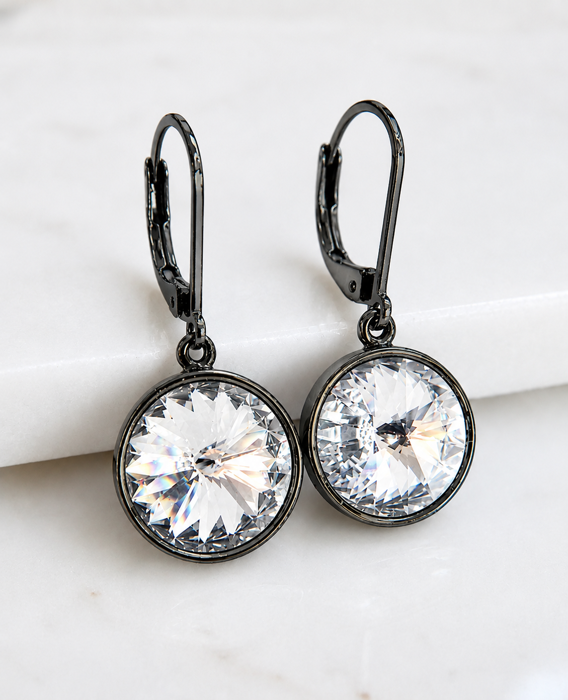 Boucles d'oreilles en métal et cristal Rivoli