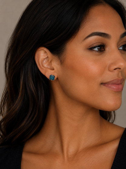 Navy Blue Crystal Post Earrings  earrings