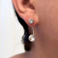 Clear crystal and rose gold ear jackets earrings