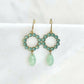 Mint green opal crystal wreath earrings