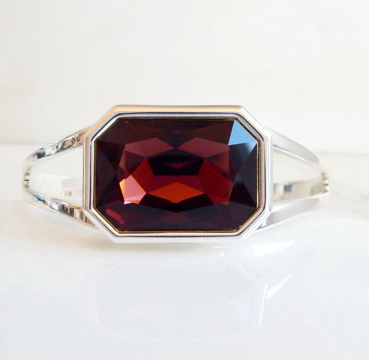 Burgundy crystal cuff bracelet