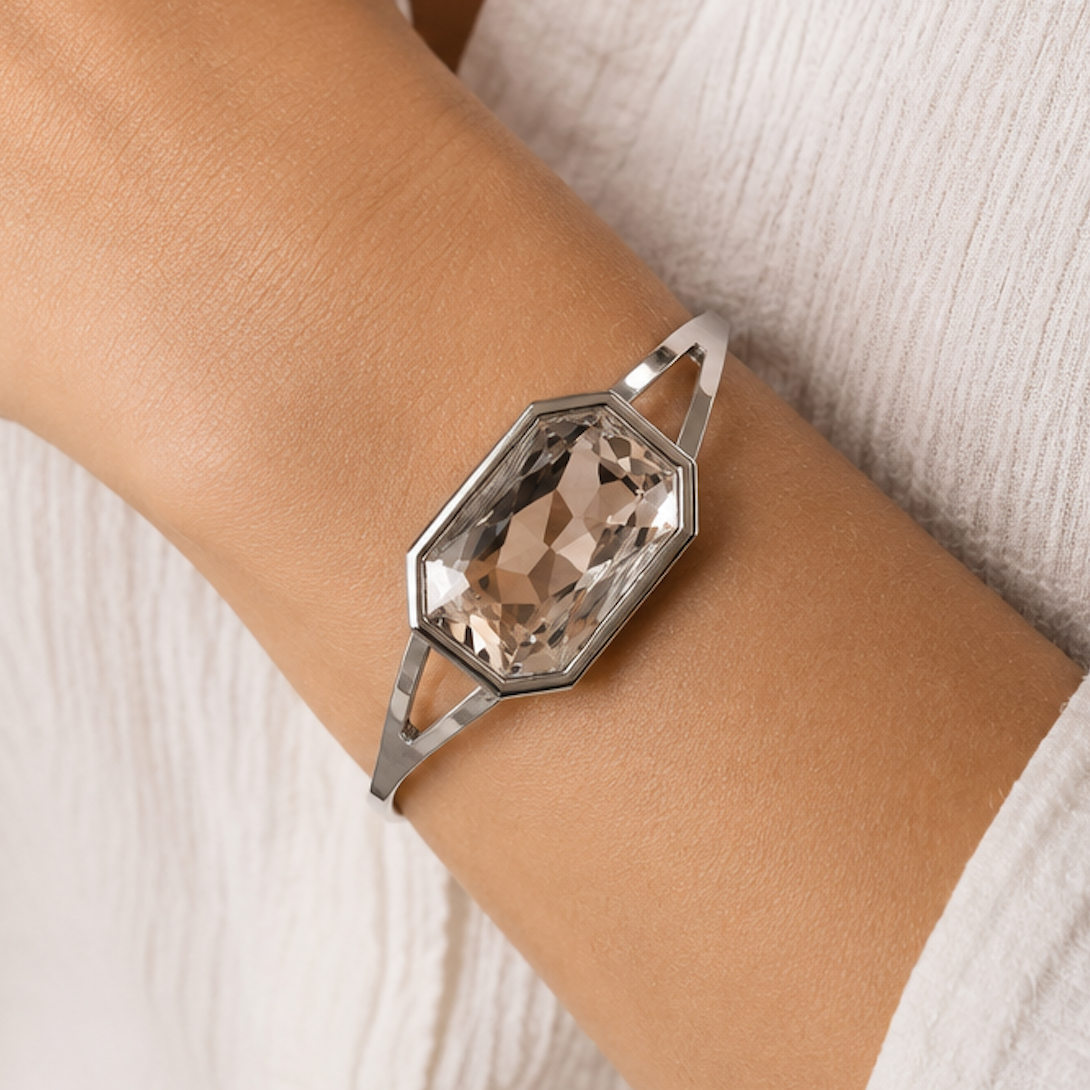 Clear crystal cuff bracelet
