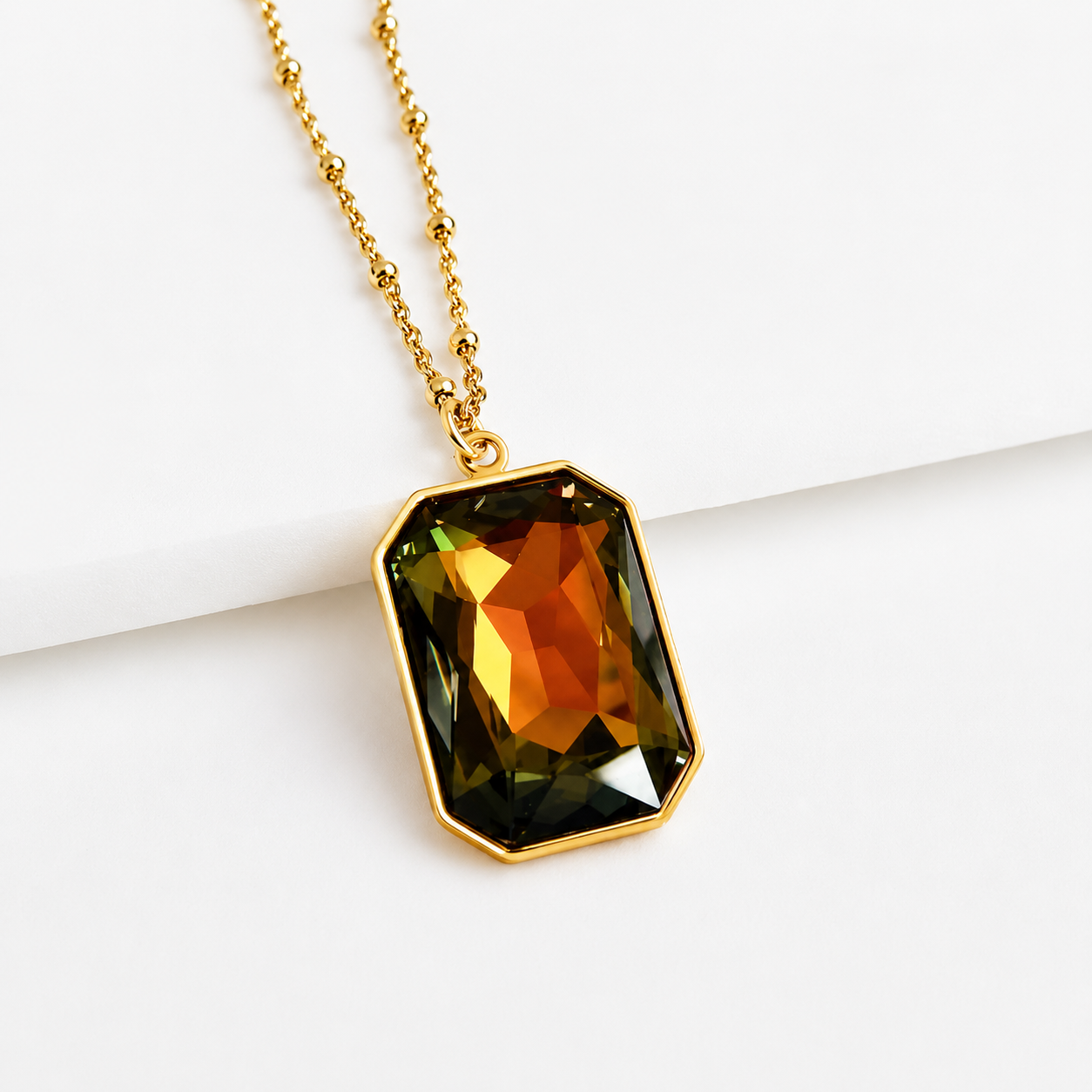 Large Golden Crystal Pendant