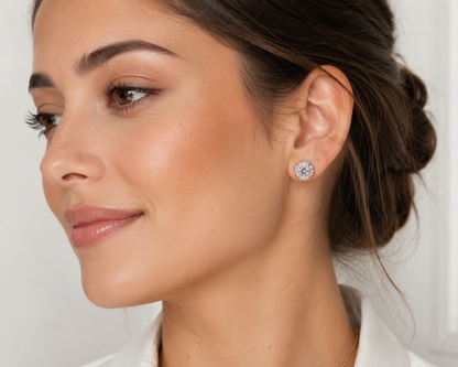 Clear crystal stud earrings