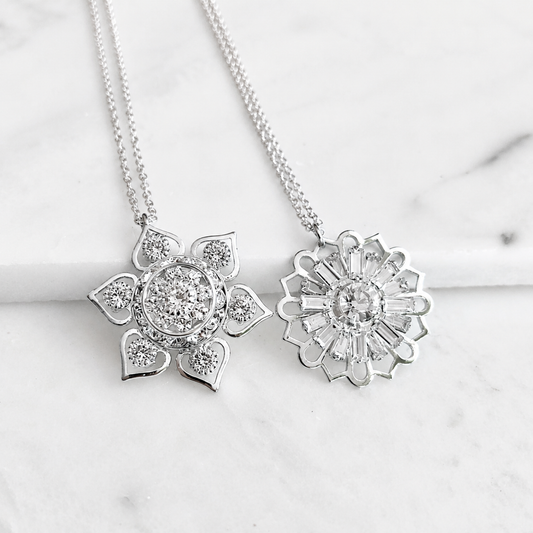 Crystal snowflake necklaces