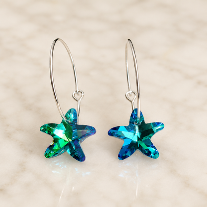 Pendientes aros estrella de mar dorados