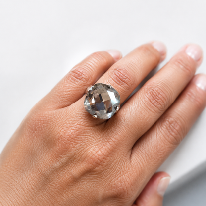 Large crystal cocktail ring