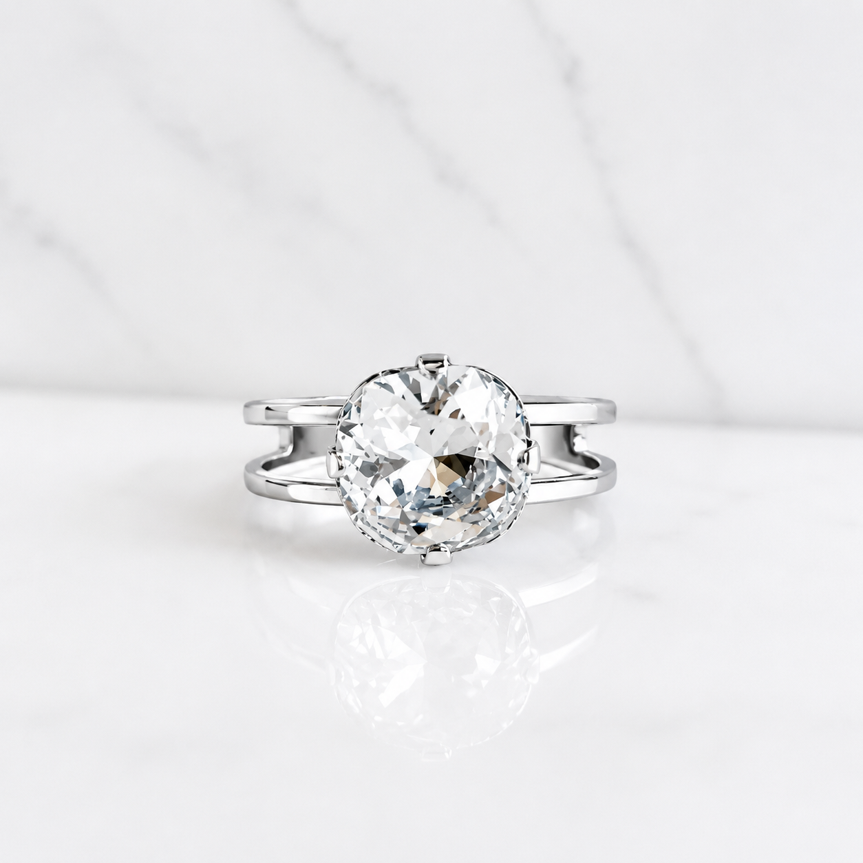 Clear Crystal Cushion Cut Ring - Square Swarovski Crystal Ring - Elegant Clear Ring