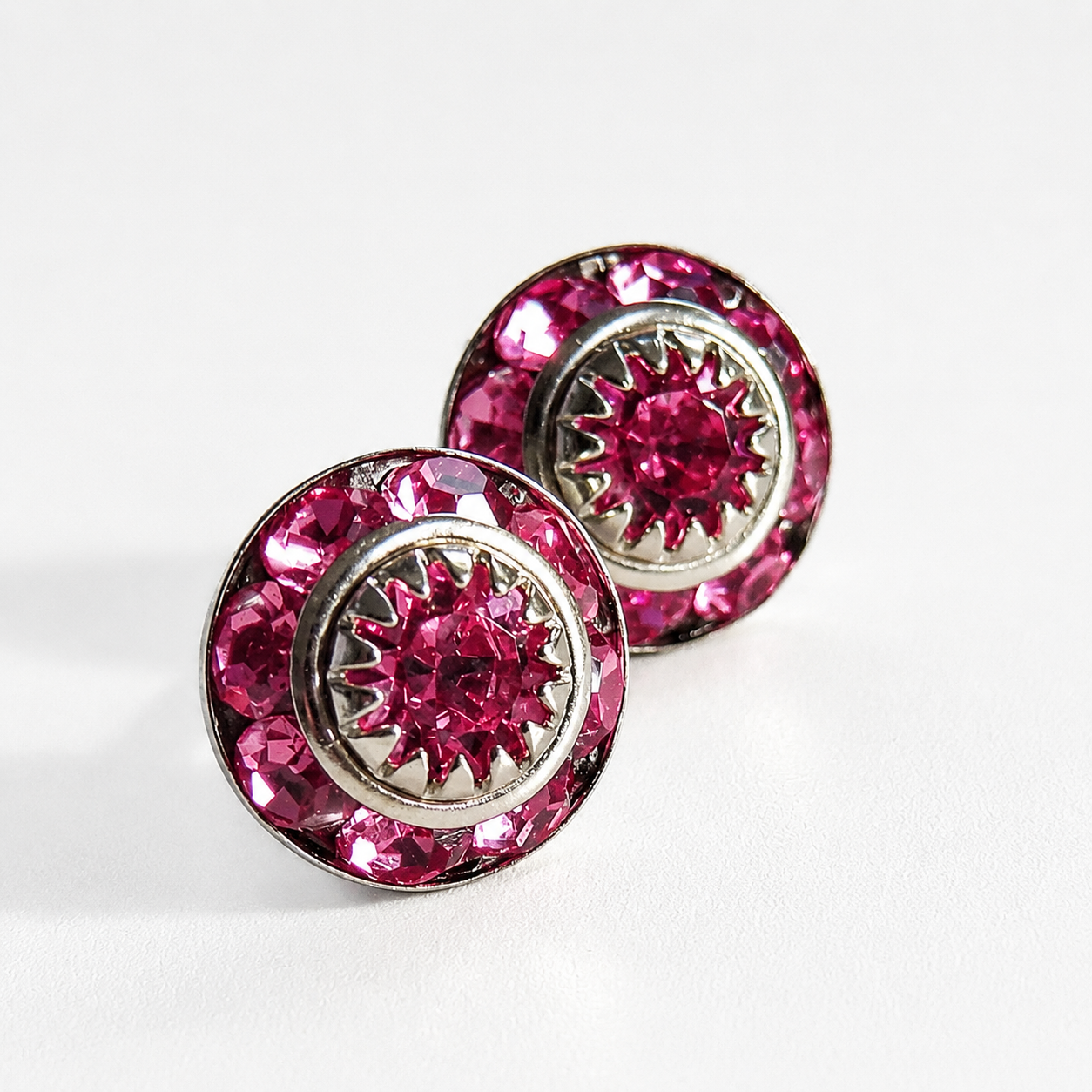 Pendientes de cristal rosa oscuro