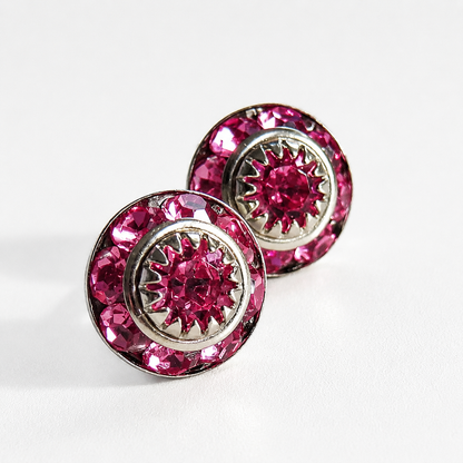 Pendientes de cristal rosa oscuro