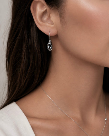 Black diamond crystal earrings