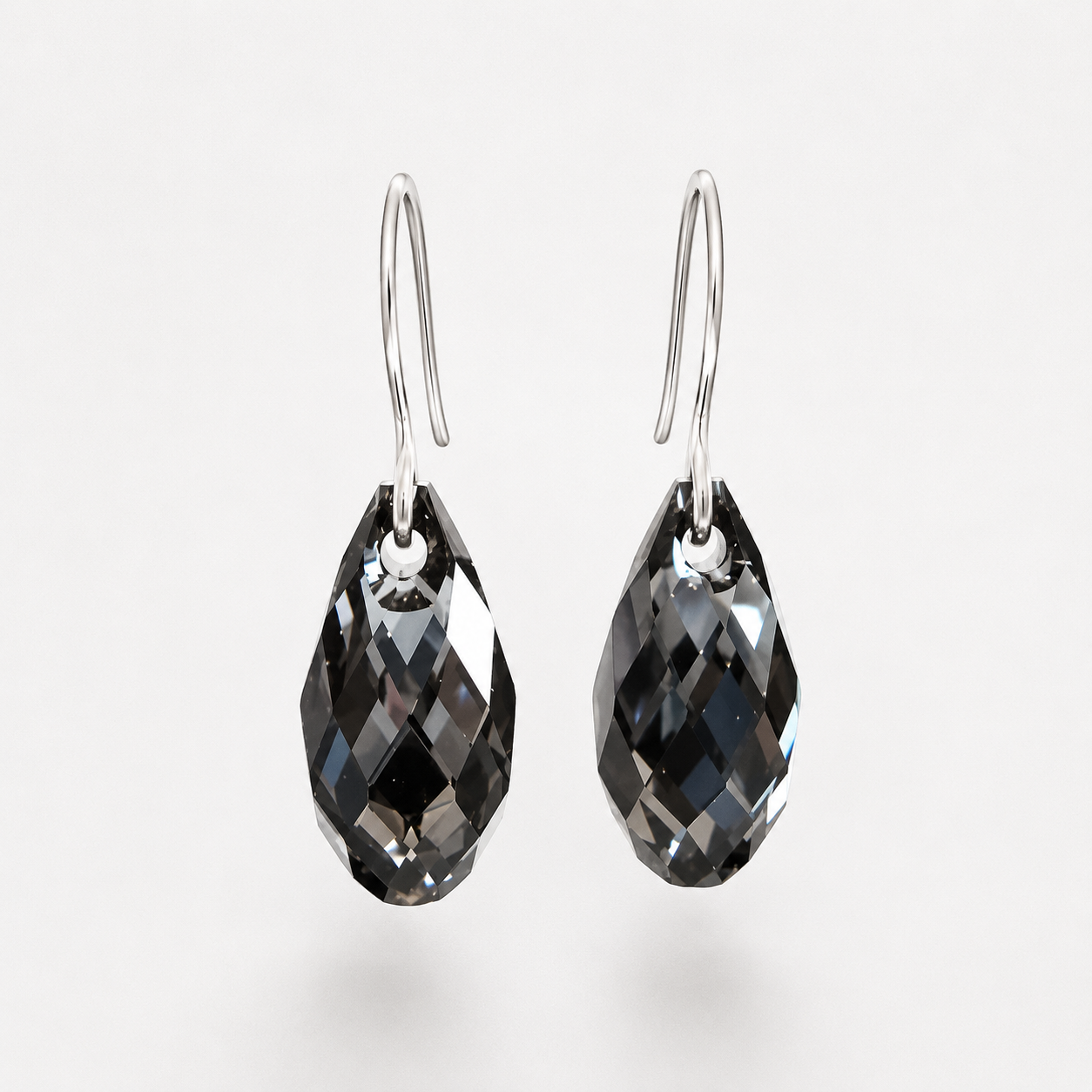 Black diamond crystal earrings