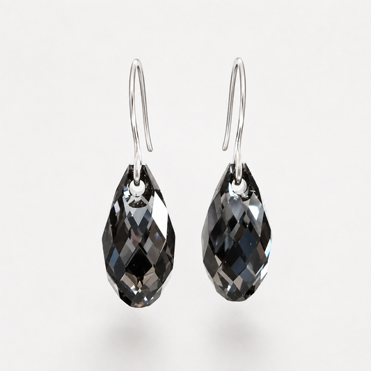 Pendientes de cristal de diamantes negros 
