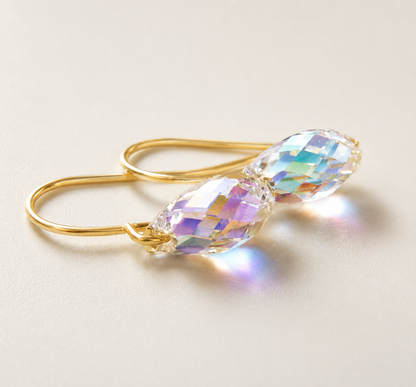 Clear AB Crystal Teardrop Earrings