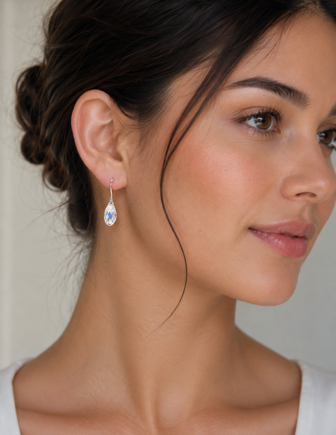 Clear AB Crystal Teardrop Earrings