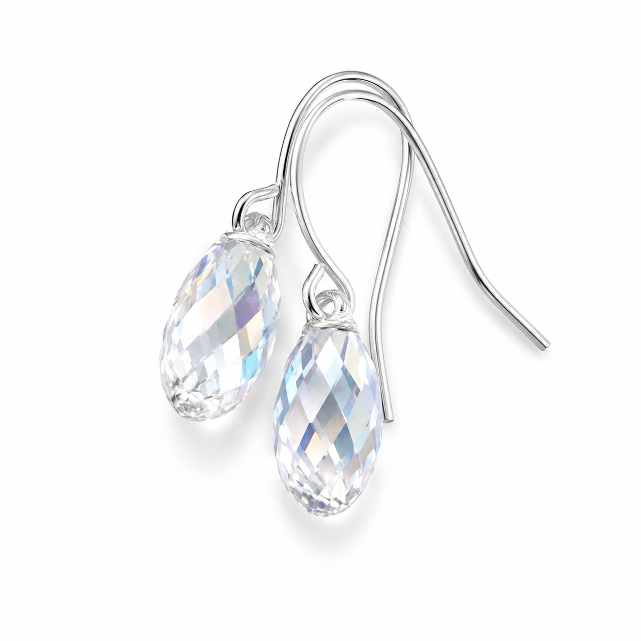 Clear AB Crystal Teardrop Earrings
