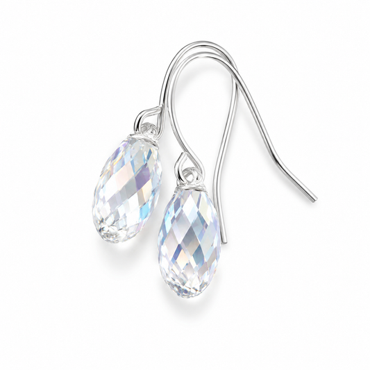 Pendientes de lágrima de cristal AB transparente