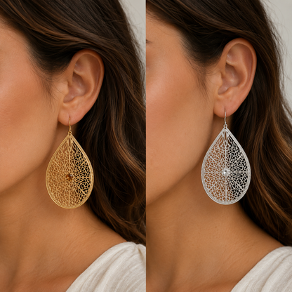 Pendientes de lágrima de filigrana pendientes boho