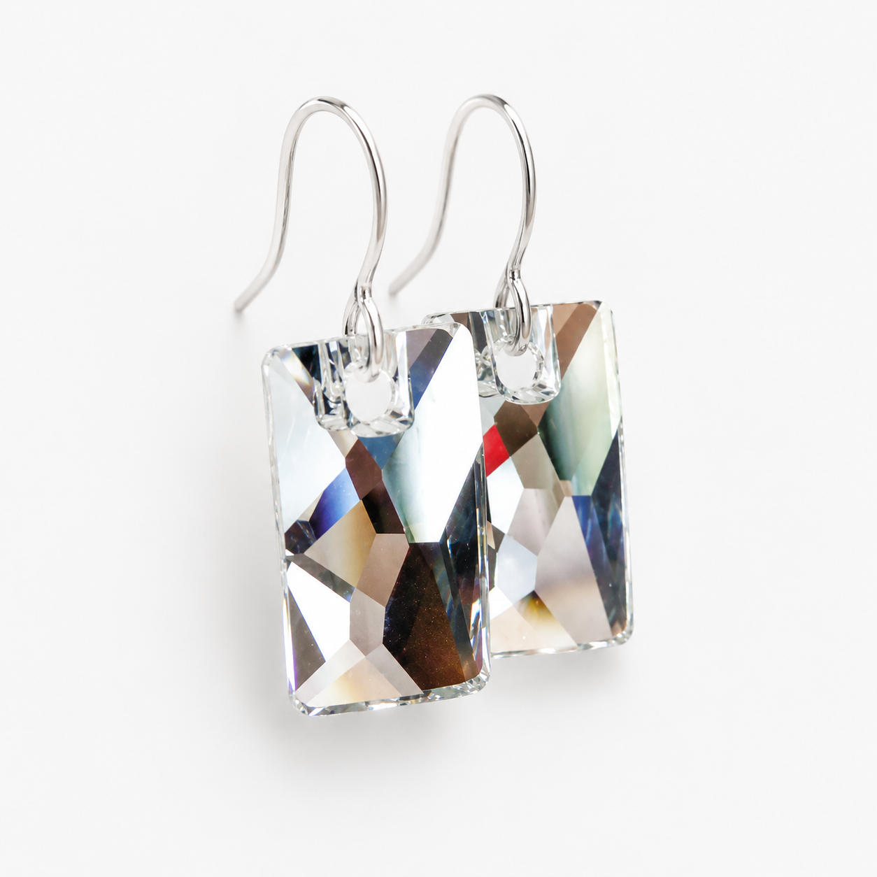 Pendientes Pendulares de Cristal Transparente