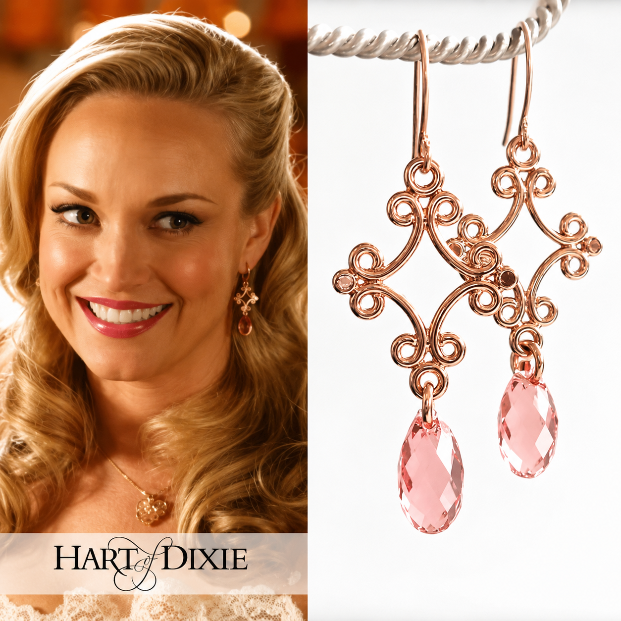 Ornate rose gold earrings