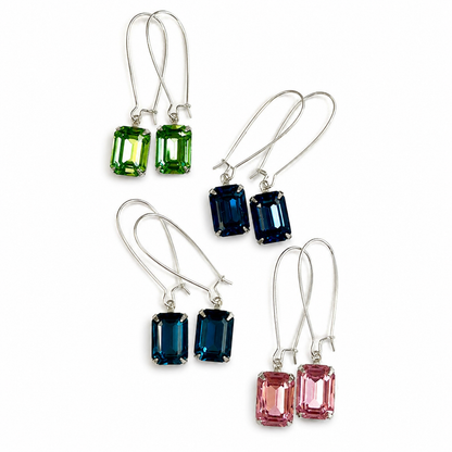 Octagon Swarovski® Crystal Earrings – Emerald Cut Statement Earrings