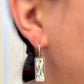 Clear large crystal baguette earrings
