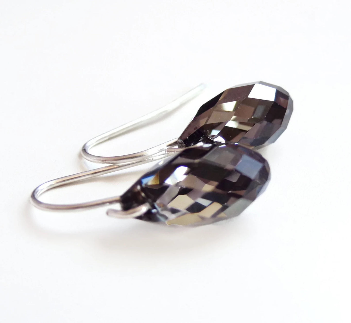 Black diamond crystal earrings