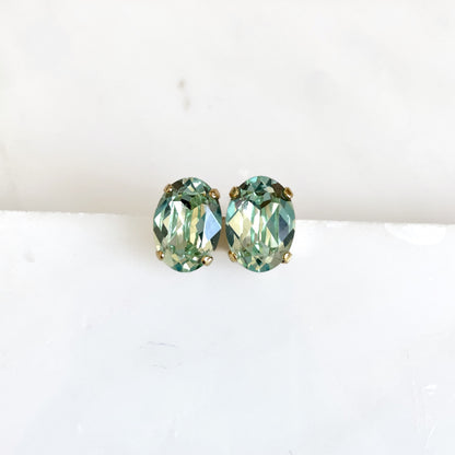 Oval cut crystal earrings