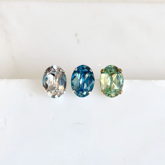 Oval cut crystal earrings
