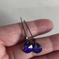 Purple pear drop earrings