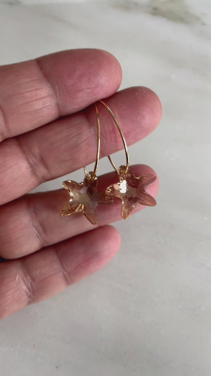 Pendientes aros estrella de mar dorados