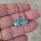 Light blue crystal heart earrings