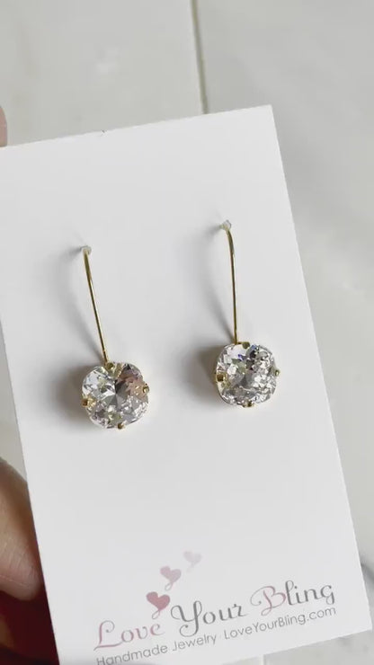 Boucles d'oreilles longues en cristal clair