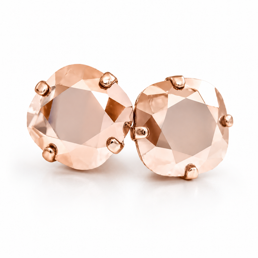 Rose gold square stud earrings